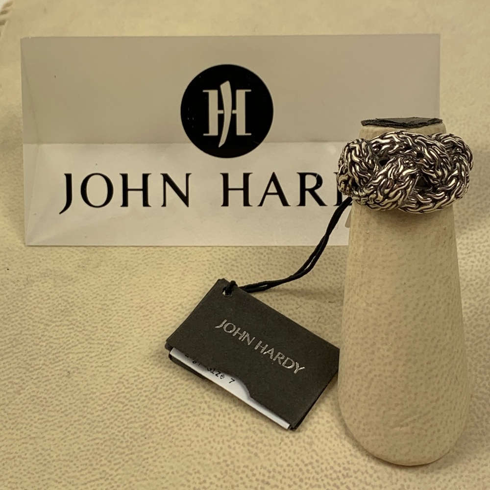 John Hardy Sterling Silver Braided Chain ring